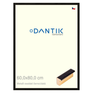 DANTIK rámeček 60x80 | Metalli oidati černozlatá (Plexi Čiré)