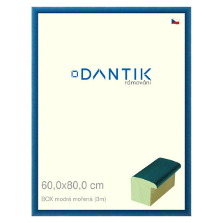 DANTIK rámeček 60x80 | BOX modrá mořená (Plexi Čiré)