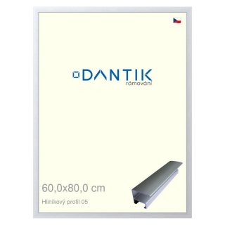 DANTIK rámeček 60x80 | ALU profil 7005 Stříbrná matná (Plexi Čiré)