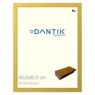 DANTIK rámeček 60x80 | RETRO žlutá (Plexi Čiré)