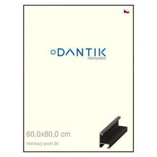DANTIK rámeček 60x80 | ALU profil 6030 Dýha černá (Plexi Čiré)