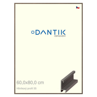 DANTIK rámeček 60x80 | ALU profil 6035 Hnědá tmavá (Plexi Čiré)
