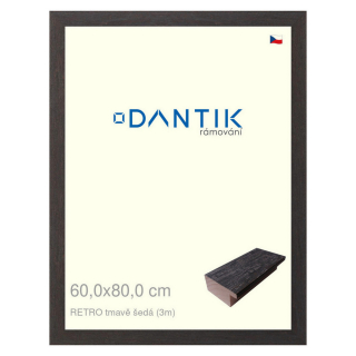 DANTIK rámeček 60x80 | RETRO tmavě šedá (Plexi Čiré)
