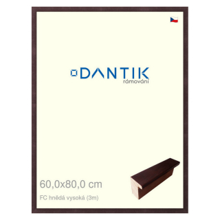 DANTIK rámeček 60x80 | FC hnědá vysoká (Plexi Čiré)
