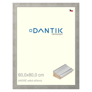 DANTIK rámeček 60x80 | ANDRÉ velká stříbrná (Plexi Čiré)