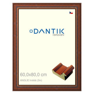 DANTIK rámeček 60x80 | ANGLIE hnědá (Plexi Čiré)