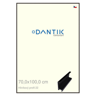 DANTIK rámeček 70x100 | ALU profil 7022 Černá matná (Plexi Čiré)