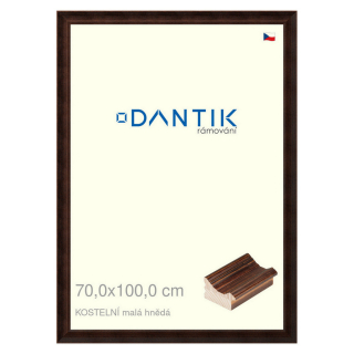 DANTIK rámeček 70x100 | KOSTELNÍ malá hnědá (Plexi Čiré)