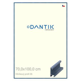 DANTIK rámeček 70x100 | ALU profil 6035 Dýha barevná modrá královská (Plexi Čiré)