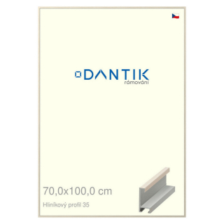 DANTIK rámeček 70x100 | ALU profil 6035 Dýha slonová kost (Plexi Čiré)