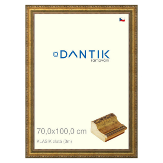 DANTIK rámeček 70x100 | KLASIK zlatá (Plexi Čiré)