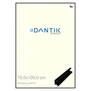 DANTIK rámeček 70x100 | ALU profil 7001 Černá matná (Plexi Čiré)
