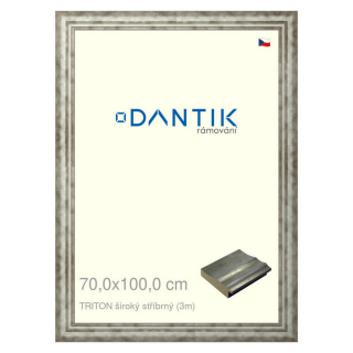 DANTIK rámeček 70x100 | TRITON široký stříbrný (Plexi Čiré)