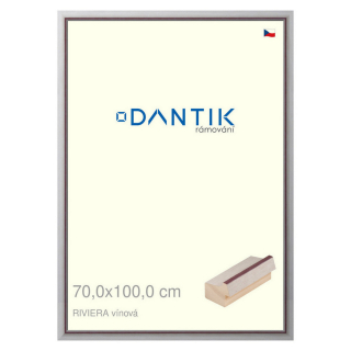 DANTIK rámeček 70x100 | RIVIERA vínová (Plexi Čiré)