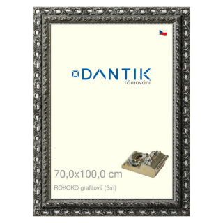 DANTIK rámeček 70x100 | ROKOKO grafitová (Plexi Čiré)