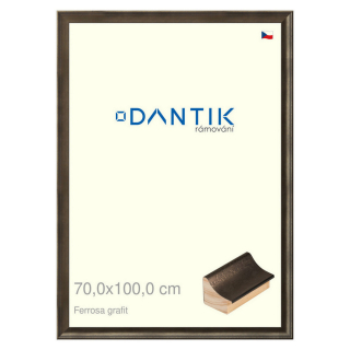 DANTIK rámeček 70x100 | Ferrosa grafit (Plexi Čiré)