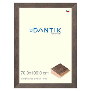 DANTIK rámeček 70x100 | TOMAS šedá velká (Plexi Čiré)