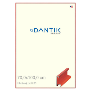 DANTIK rámeček 70x100 | ALU profil 6035 Dýha barevná červená třešeň (Plexi Čiré)