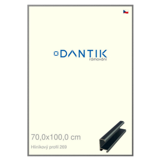 DANTIK rámeček 70x100 | ALU profil 7269 Platina matná (Plexi Čiré)