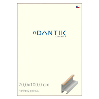 DANTIK rámeček 70x100 | ALU profil 6030 Dýha dub lak matný (Plexi Čiré)