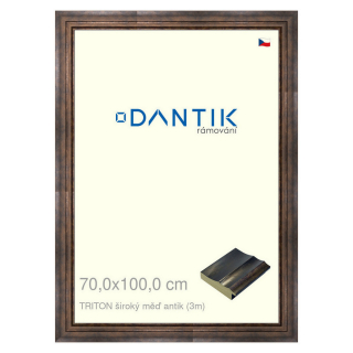DANTIK rámeček 70x100 | TRITON široký měď antik (Plexi Čiré)