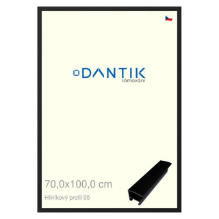 DANTIK rámeček 70x100 | ALU profil 7005 Černá matná (Plexi Čiré)