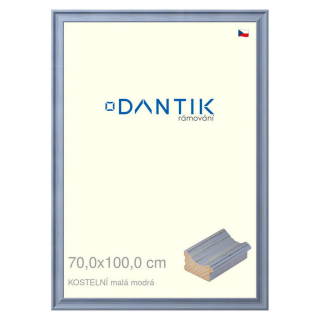 DANTIK rámeček 70x100 | KOSTELNÍ malá modrá (Plexi Čiré)