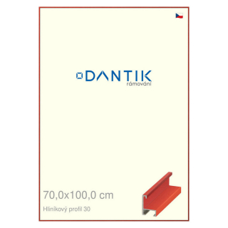 DANTIK rámeček 70x100 | ALU profil 6030 Dýha barevná červená třešeň (Plexi Čiré)