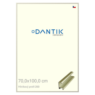 DANTIK rámeček 70x100 | ALU profil 7269 zlatá matná (Plexi Čiré)