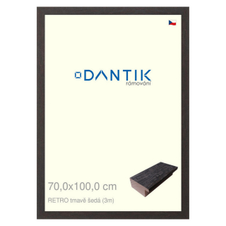 DANTIK rámeček 70x100 | RETRO tmavě šedá (Plexi Čiré)