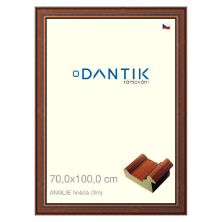 DANTIK rámeček 70x100 | ANGLIE hnědá (Plexi Čiré)
