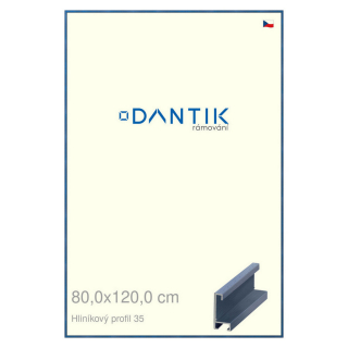 DANTIK rámeček 80x120 | ALU profil 6035 Dýha barevná modrá královská (Plexi Čiré)