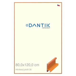 DANTIK rámeček 80x120 | ALU profil 6035 Dýha barevná oranžová (Plexi Čiré)
