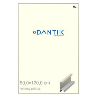 DANTIK rámeček 80x120 | ALU profil 6035 Dýha slonová kost (Plexi Čiré)