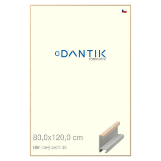 DANTIK rámeček 80x120 | ALU profil 6035 Dýha dub raw (Plexi Čiré)