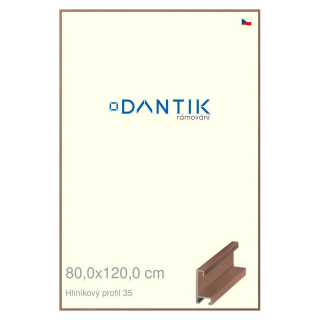 DANTIK rámeček 80x120 | ALU profil 6035 Dýha ořech (Plexi Čiré)