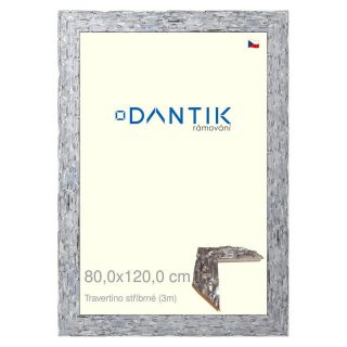 DANTIK rámeček 80x120 | TRAVERTINO stříbrné (Plexi Čiré)
