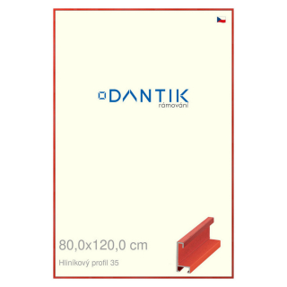 DANTIK rámeček 80x120 | ALU profil 6035 Dýha barevná červená třešeň (Plexi Čiré)