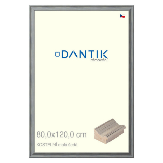 DANTIK rámeček 80x120 | KOSTELNÍ malá šedá (Plexi Čiré)
