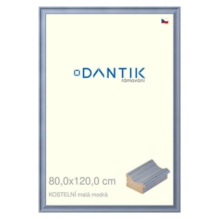 DANTIK rámeček 80x120 | KOSTELNÍ malá modrá (Plexi Čiré)