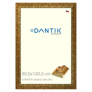 DANTIK rámeček 80x120 | ZVRATNÁ zdobná zlatá (Plexi Čiré)