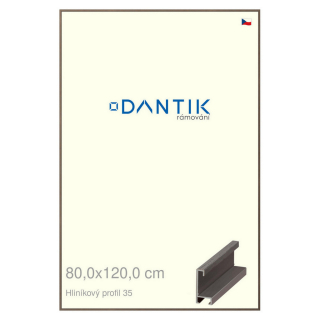 DANTIK rámeček 80x120 | ALU profil 6035 Hnědá tmavá (Plexi Čiré)