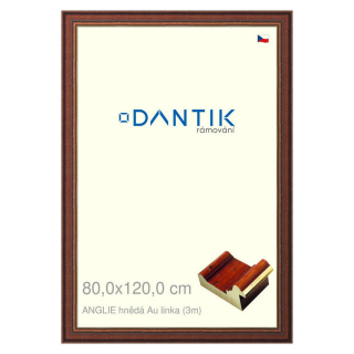 DANTIK rámeček 80x120 | ANGLIE hnědá Au linka (Plexi Čiré)