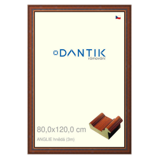 DANTIK rámeček 80x120 | ANGLIE hnědá (Plexi Čiré)