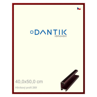 DANTIK rámeček 40x50 | ALU profil 7269 Červená Rubin broušená (Plexi Čiré)