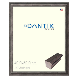 DANTIK rámeček 40x50 | TRITON cín (Plexi Čiré)
