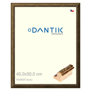 DANTIK rámeček 40x50 | HONEST malá vysoká bronz (Plexi Čiré)