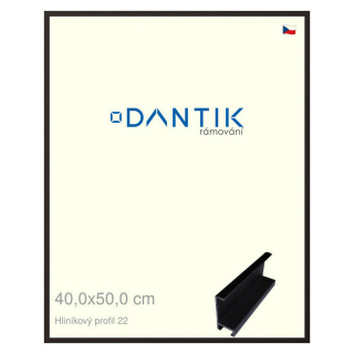 DANTIK rámeček 40x50 | ALU profil 7022 Černá matná (Plexi Čiré)