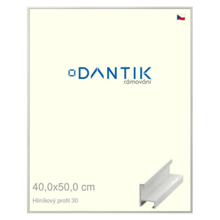 DANTIK rámeček 40x50 | ALU profil 6030 Dýha bílá (Plexi Čiré)