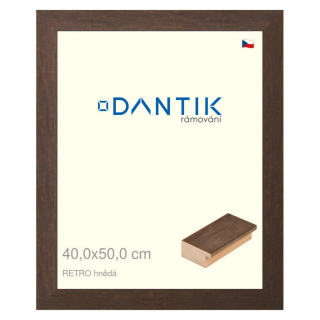 DANTIK rámeček 40x50 | RETRO hnědá (Plexi Čiré)